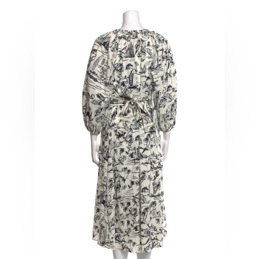THE GREAT. Black and Cream Scenic Print Dress - Picture 7 of 7